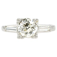 Retro Art Deco GIA Certified 1.43 Ct. Diamond Engagement Ring N VVS2