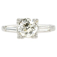 Art Deco GIA Certificato 1.43 Ct. Anello di fidanzamento con diamante N VVS2