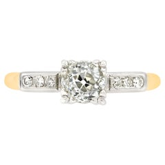 Revive GIA Certified Art Deco 0.51 Ct. Diamond Two-Tone Engagement Ring J SI1