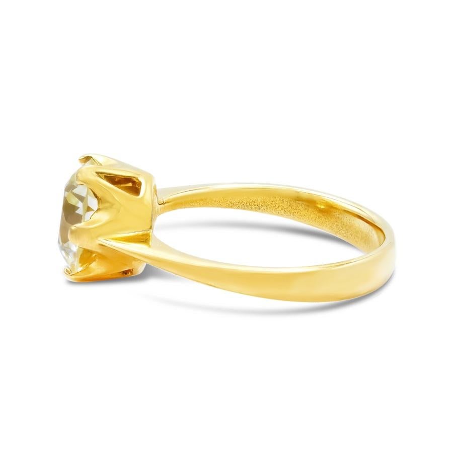 Vintage GIA-zertifiziert 2.04 Karat. Verlobungsring Q VS2 aus 18 Karat Gelbgold (Art déco)