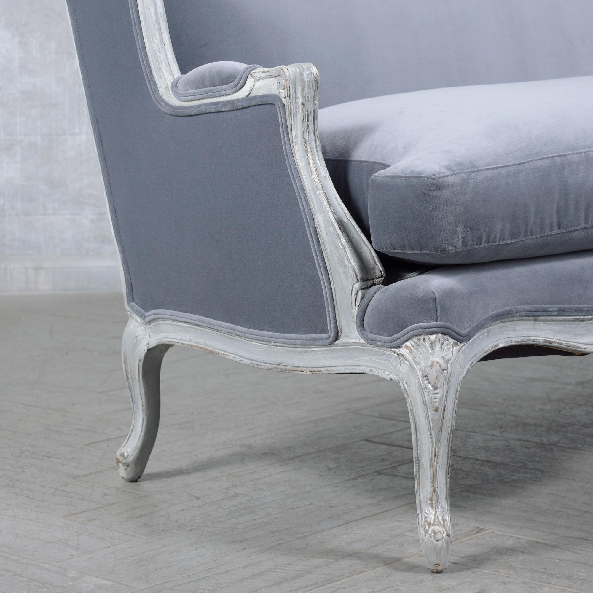 Mid-20th Century Restored French Louis XV-Style Loveseat: Timeless Elegance Redefined For Sale