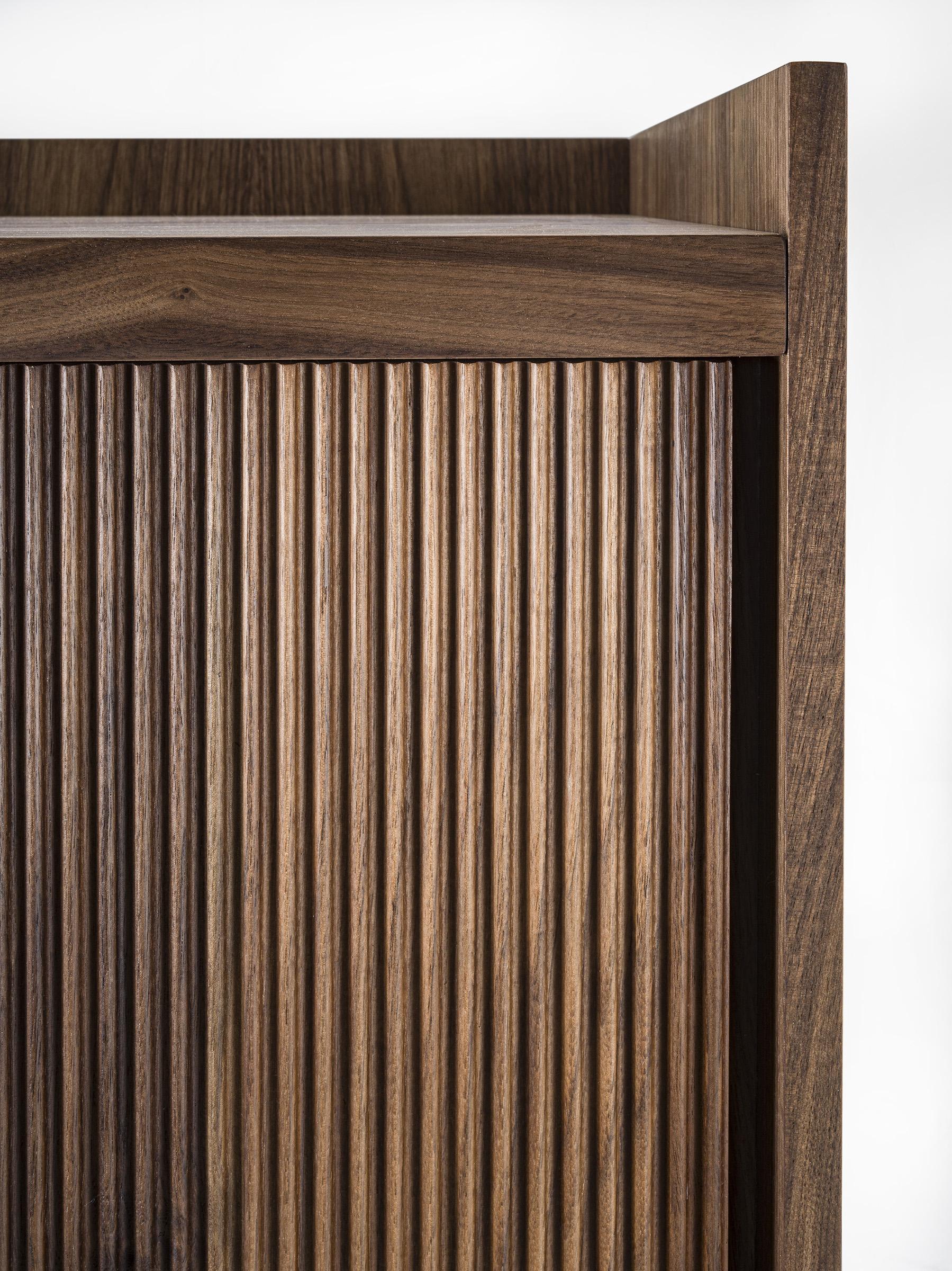 Italian Revo Wood Highboard, Designed by Giuliano & Gabriele Cappelletti, Made in Italy For Sale