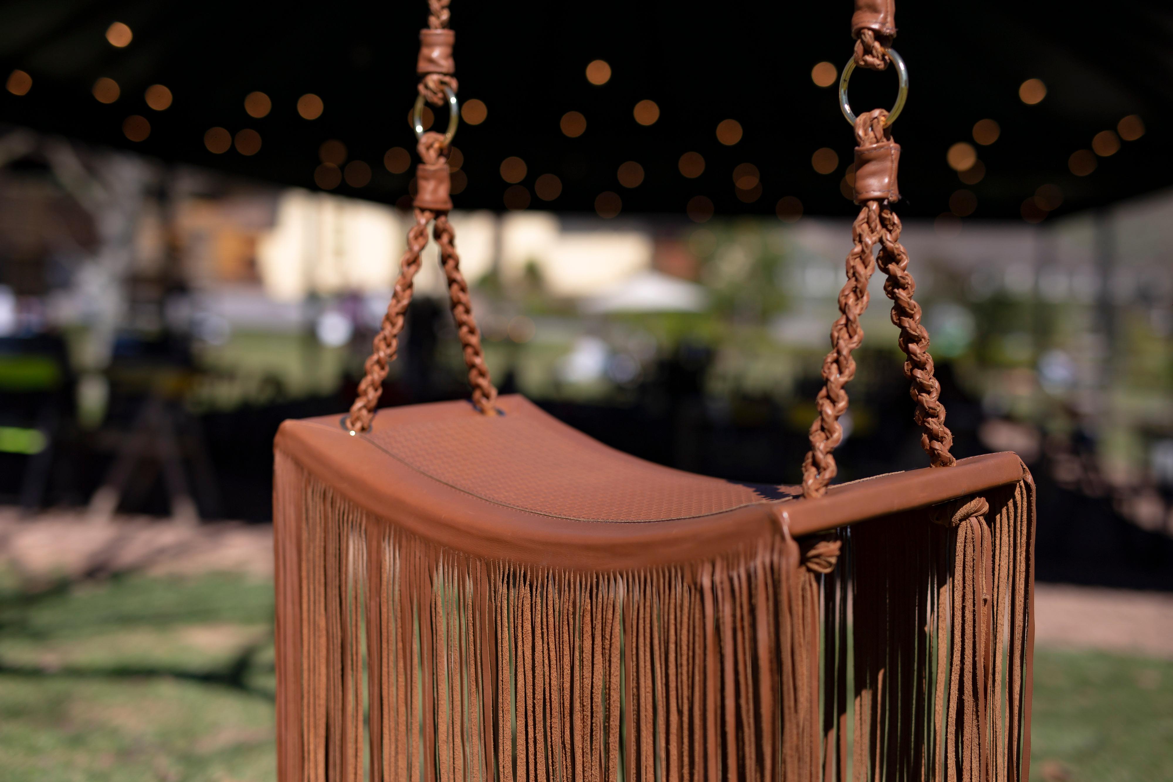 Revoar Swing in Caramel Leather, Modern Style by Marta Manente For Sale 2