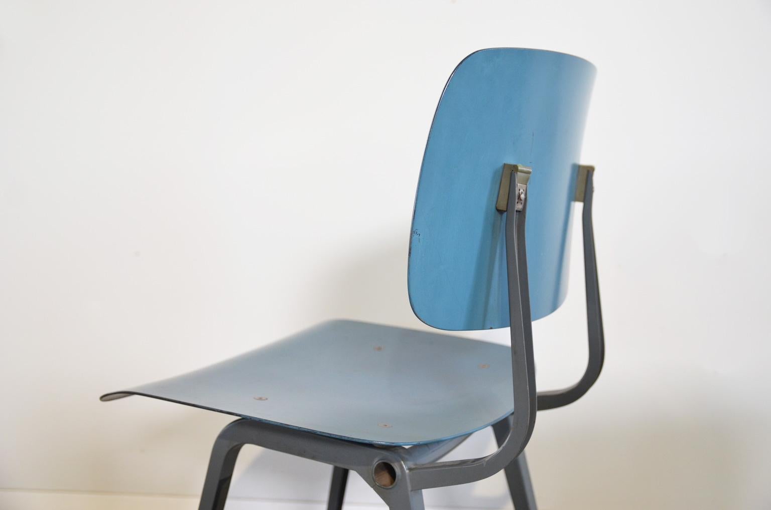 Metal Revolt Chairs in Blue by Friso Kramer Blue for Ahrend de Cirkel, Netherlands