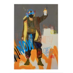 Bane popart pittura spray figurativa acrilica street art contemporanea pop