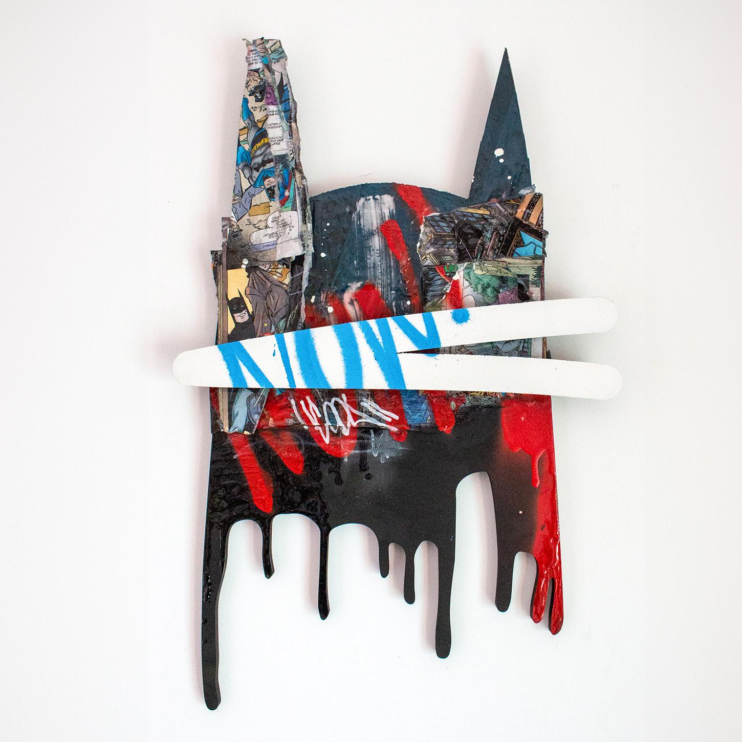figuratif spray et acrylique, street art pop art comics contemporary - Painting de Revolue