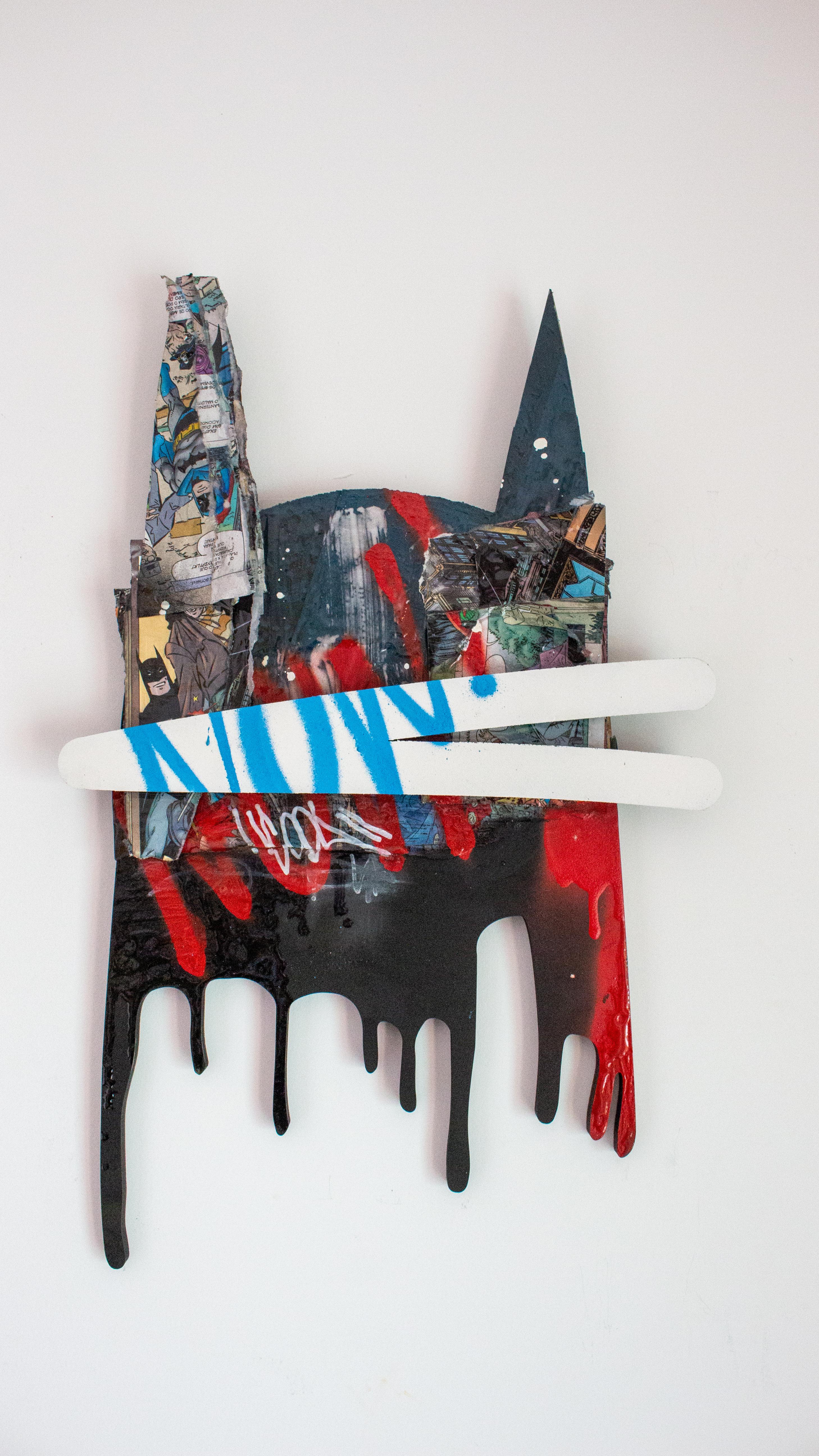 figuratif spray et acrylique, street art pop art comics contemporary - Expressionnisme abstrait Painting par Revolue