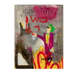 Joker Batman popart figurativo pintura en spray acrílico street art pop contemporáneo