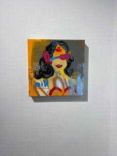 Wonder Woman popart figurative spray paint acrylic street art contemporary pop