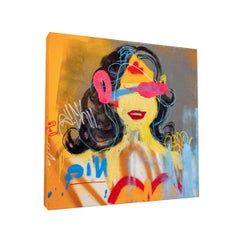 Wonder Woman popart figurativo pintura en aerosol acrílico street art pop contemporáneo