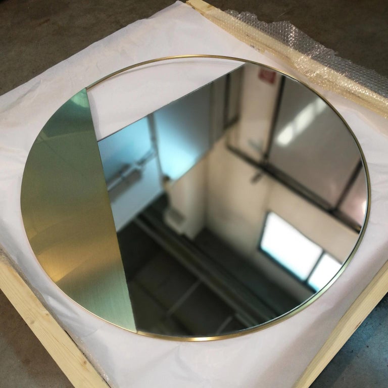 Contemporary Limited Edition Brass Mirror, Revolution 90 V2 by Edizione