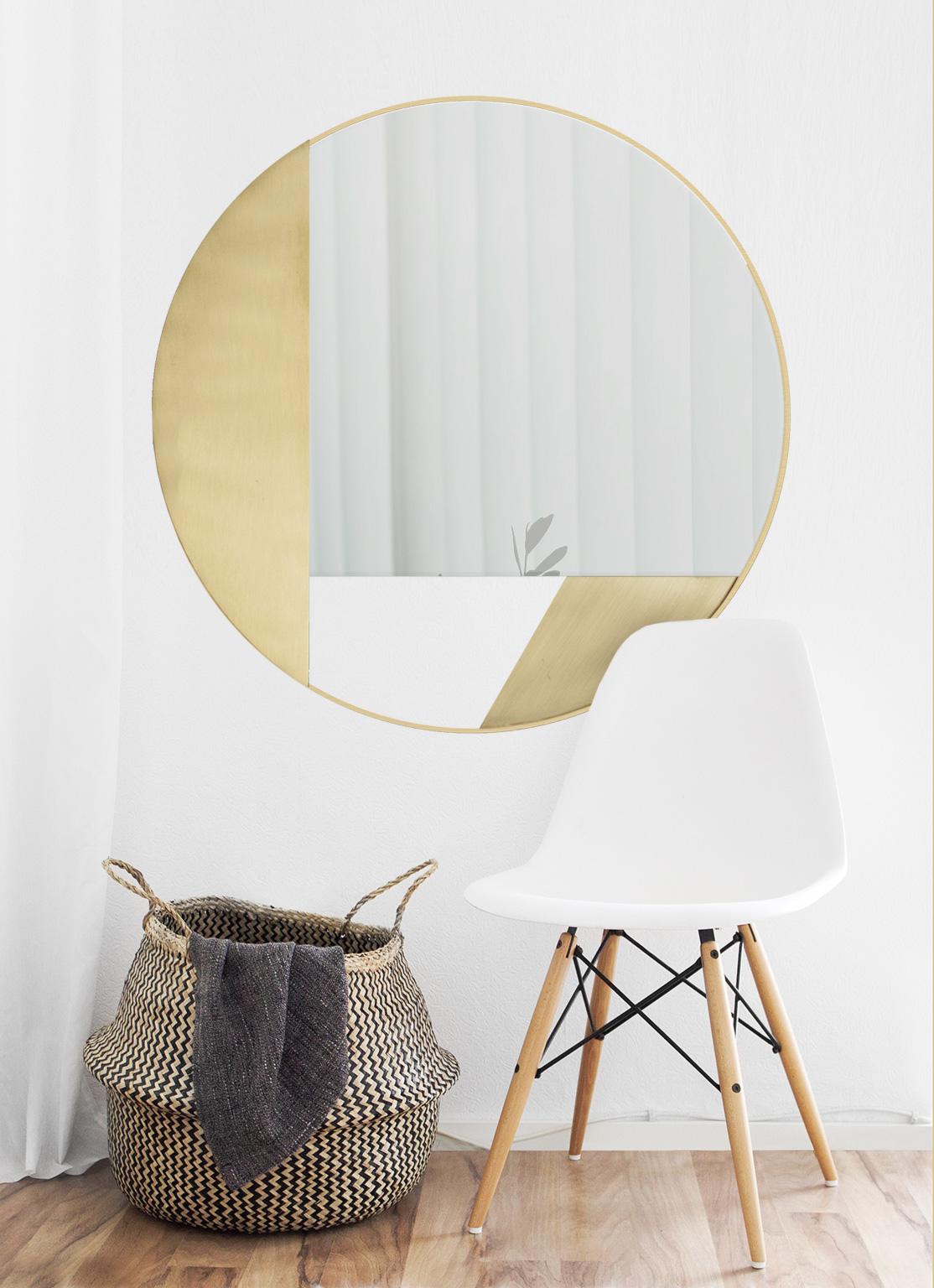 italien Miroir contemporain en laiton en édition limitée Revolution 90 V3 par Edizione Limitata en vente
