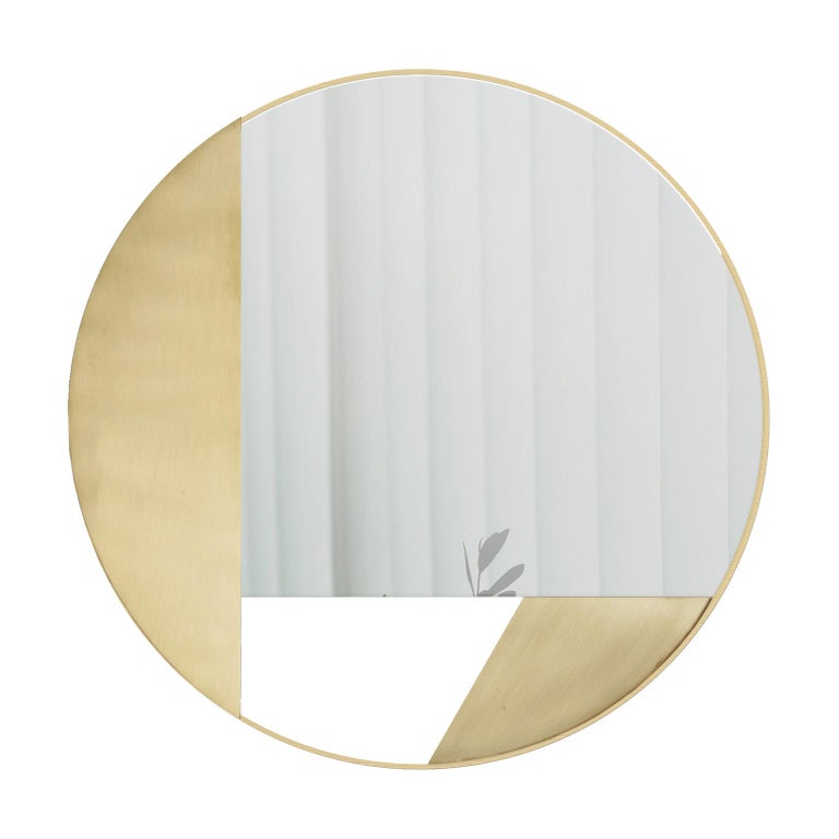 Contemporary Limited Edition Brass Mirror, Revolution 90 V3 by Edizione