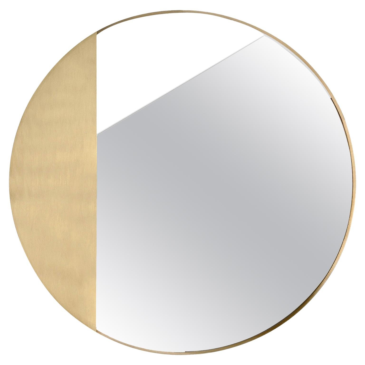 Contemporary Limited Edition Brass Mirror, Revolution 90 V1 by Edizione Limitata For Sale