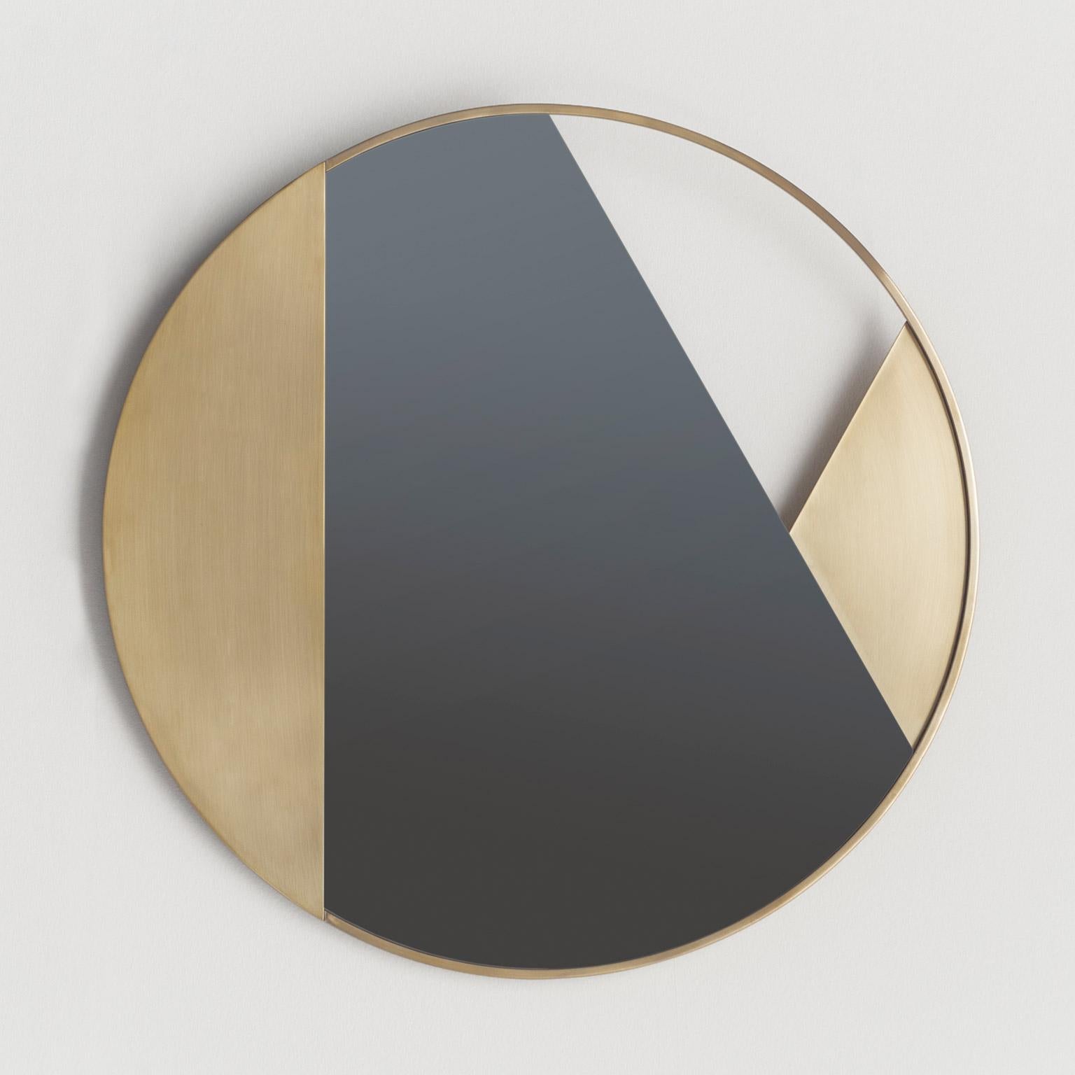 Contemporary Limited Edition Brass Mirror, Revolution 55 V2 by Edizione Limitata For Sale 1