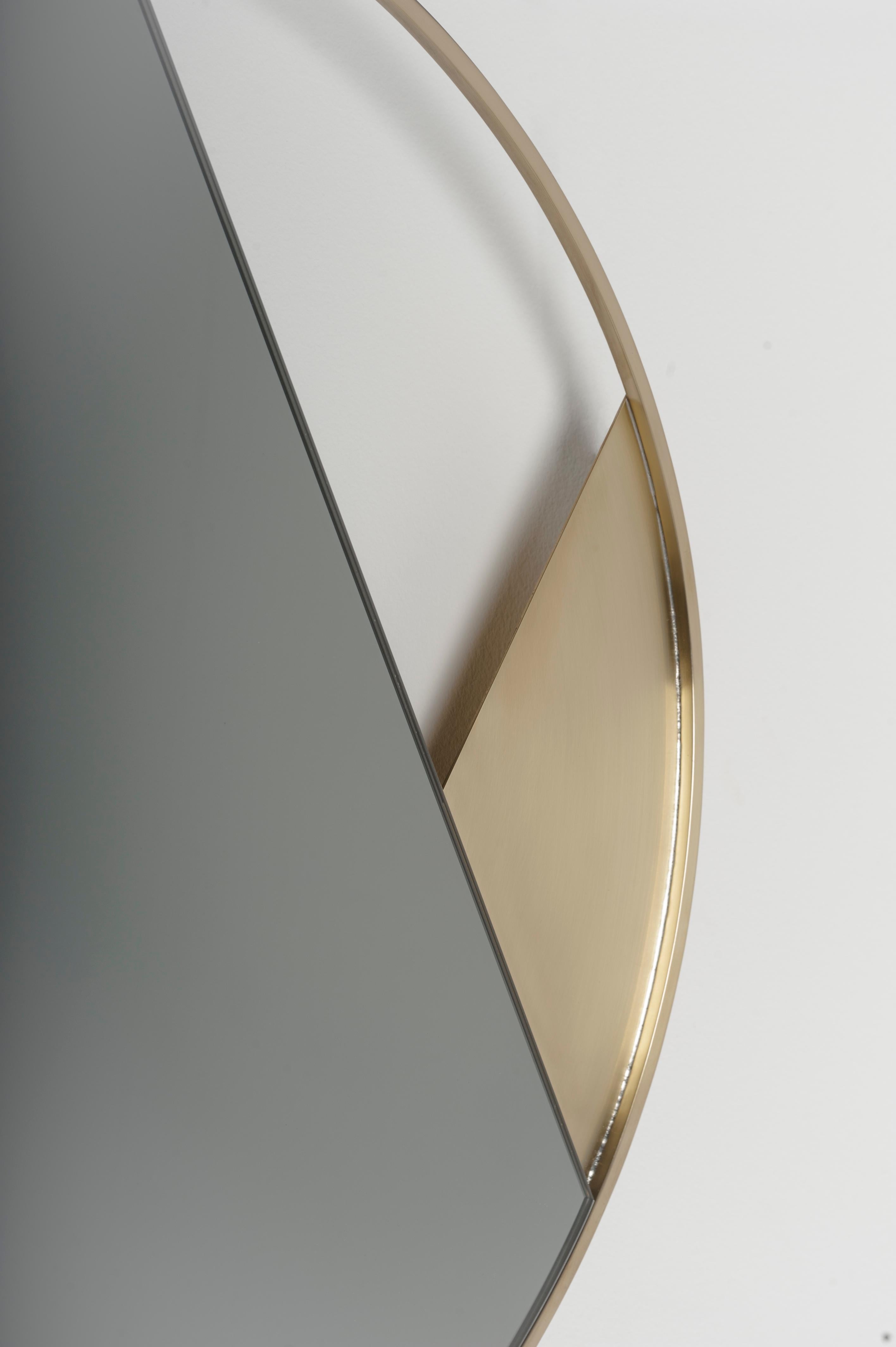 Italian Contemporary Limited Edition Brass Mirror, Revolution 55 V2 by Edizione Limitata For Sale