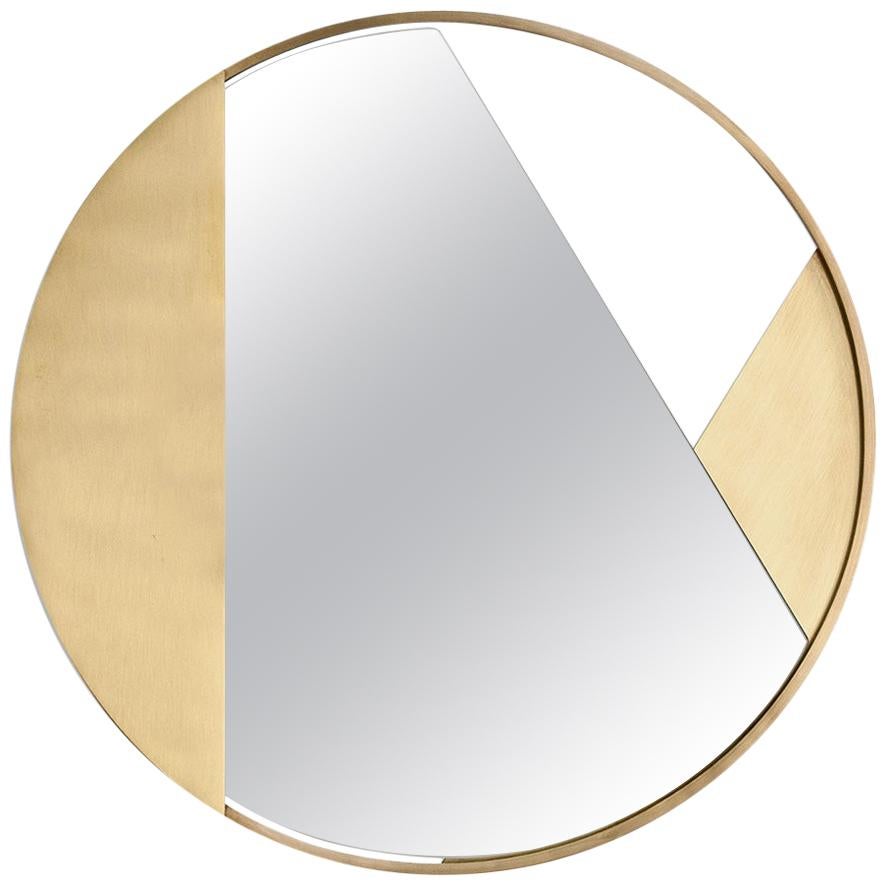 Contemporary Limited Edition Brass Mirror, Revolution 55 V2 by Edizione Limitata For Sale