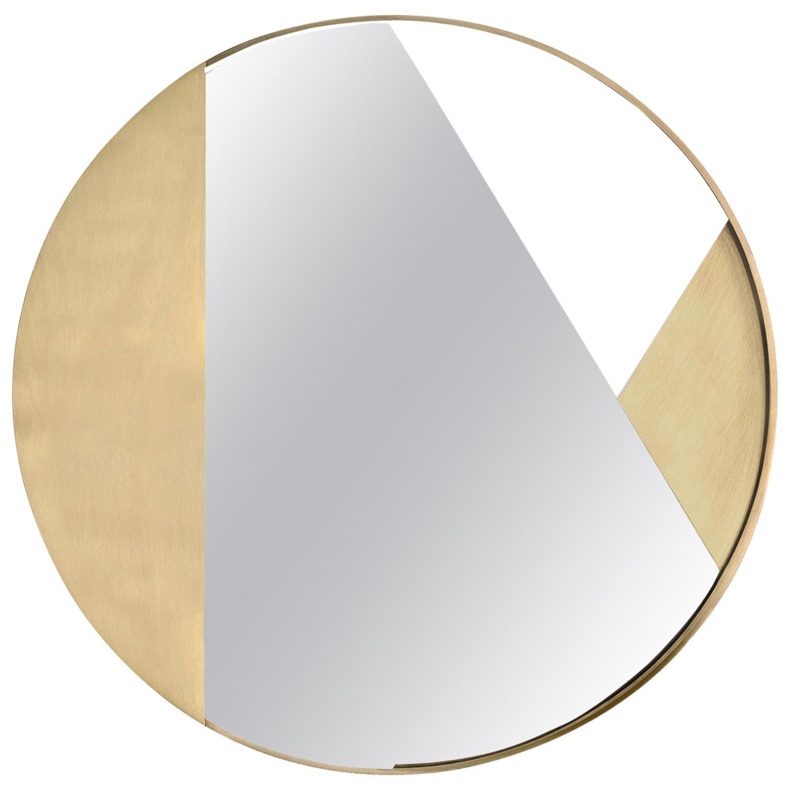 Contemporary Limited Edition Brass Mirror, Revolution 90 V2 by Edizione Limitata