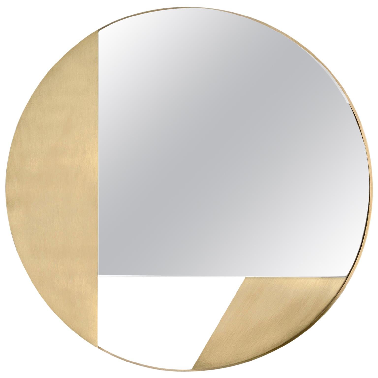 Contemporary Limited Edition Brass Mirror, Revolution 90 V3 by Edizione Limitata For Sale