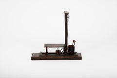 Revolution Reduced: 19th C Model of a Guillotine w/ Buckets and a Mop