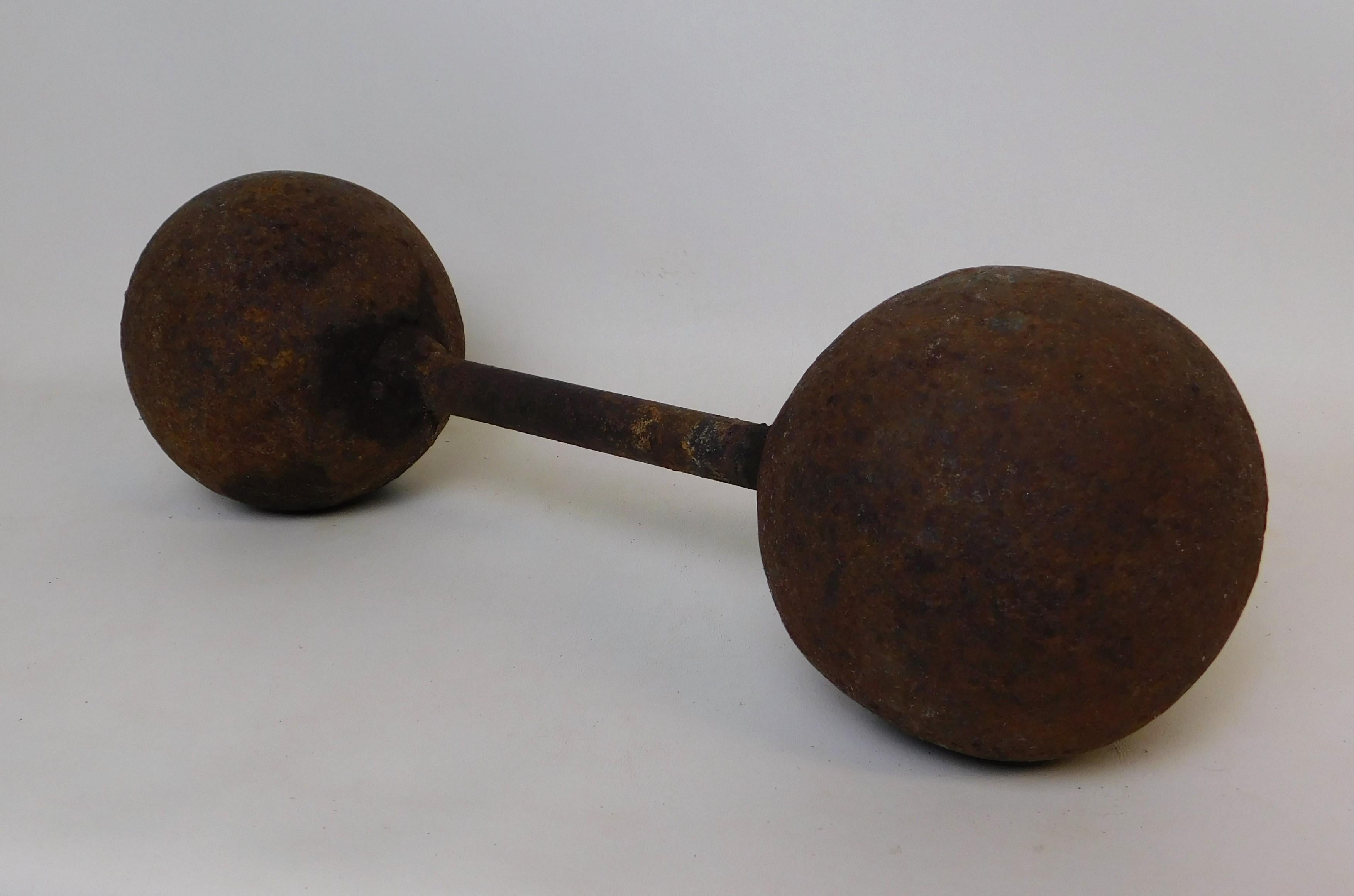 American Revolutionary / War of 1812 Shot Bar Double Cannon Ball Chain Shot Sailing Ships