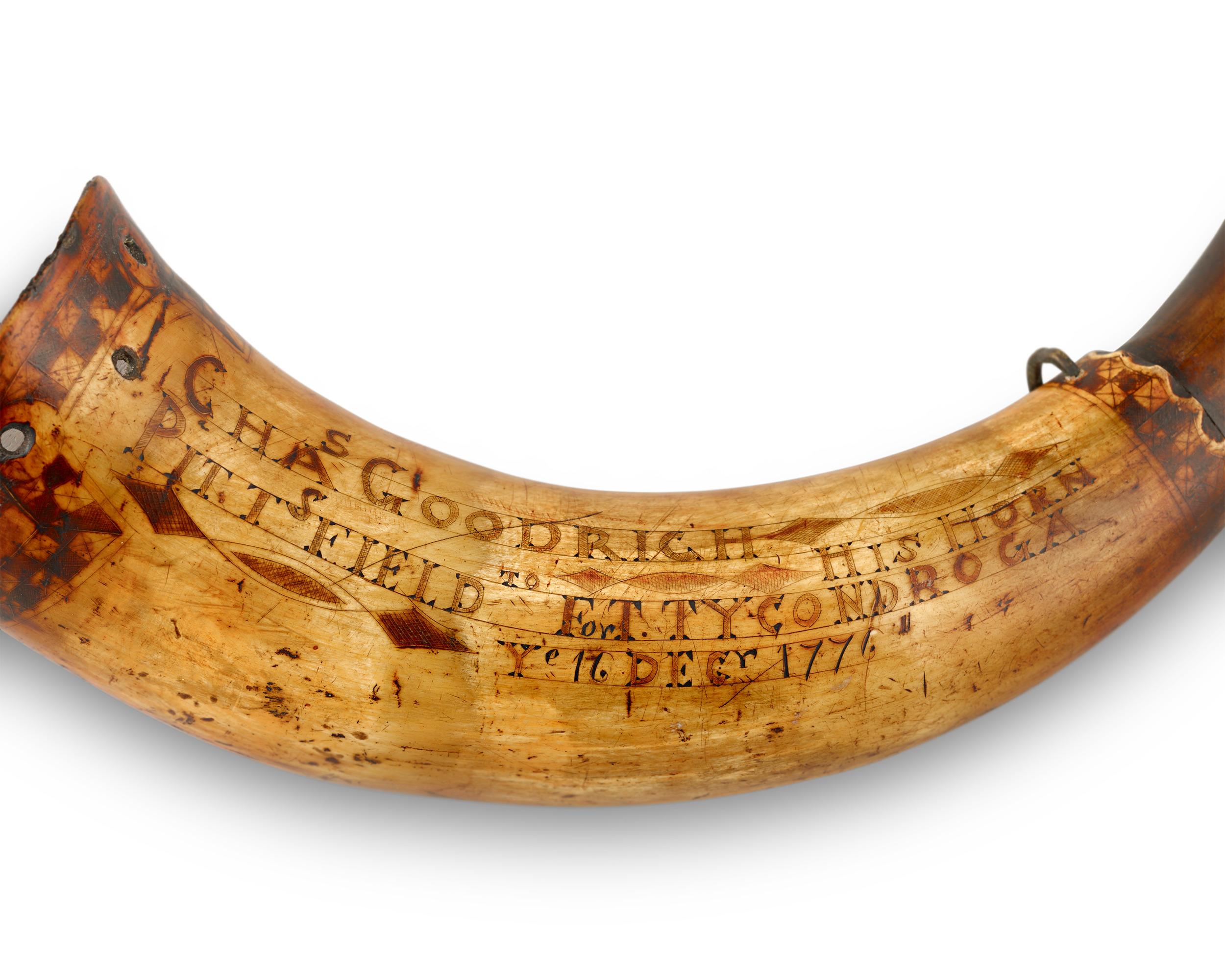 American Colonial Revolutionary War Powder Horn For Sale