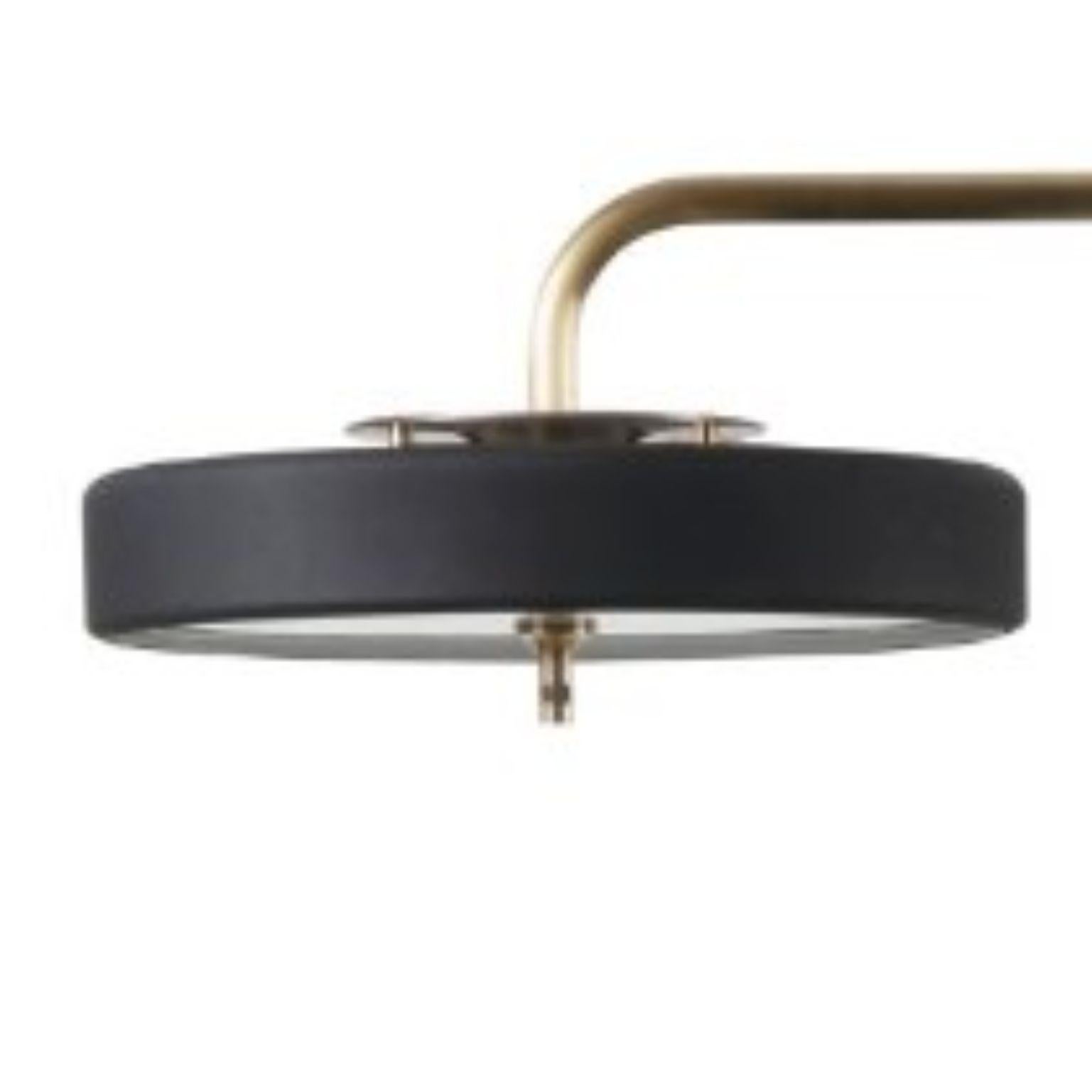 Revolve Floor Lamp, Polished Brass, Black by Bert Frank For Sale 1