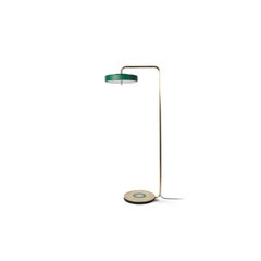 Revolve Floor Lamp, Polished Brass, Green by Bert Frank