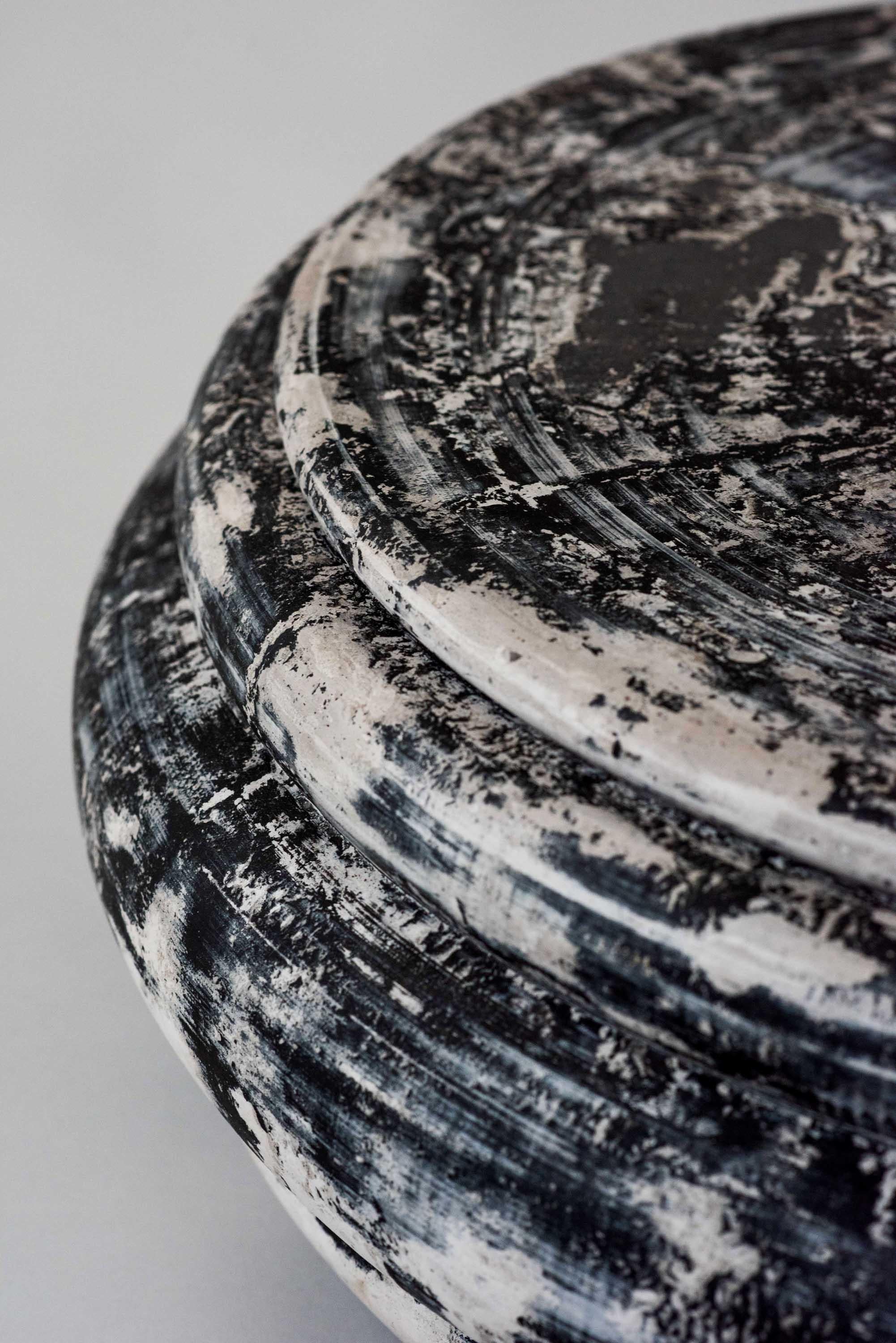 Danish “Revolve” No. 1 Black, Contemporary Sculptural Handmade Coffee Table 'no.01/03' For Sale