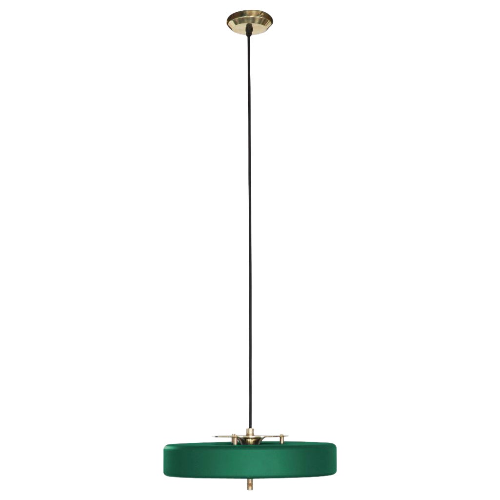 Lámpara colgante Revolve, latón cepillado, verde by Bert Frank