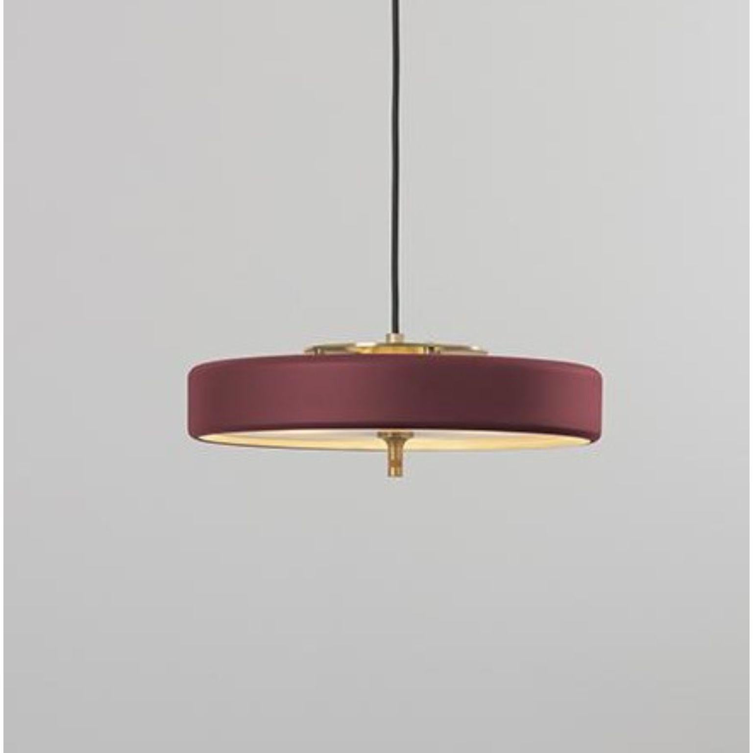Revolve Pendant Light, Brushed Brass, Oxblood by Bert Frank In New Condition For Sale In Geneve, CH