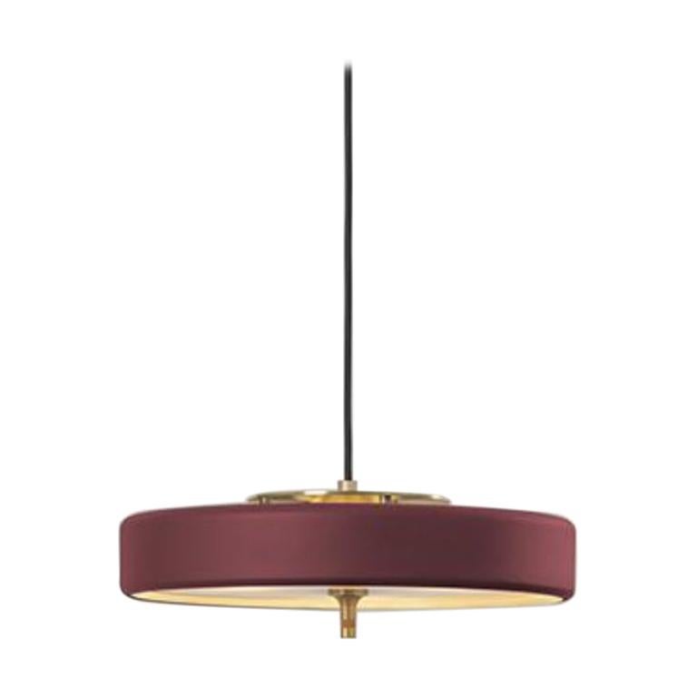 Revolve Pendant Light, Brushed Brass, Oxblood by Bert Frank For Sale at