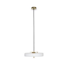 Lampe à suspension Revolve, laiton brossé blanc, de Bert Frank