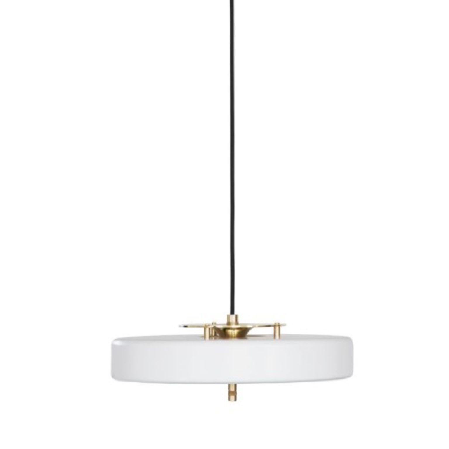 Revolve Pendant Light, Brushed Brass, White by Bert Frank In New Condition For Sale In Geneve, CH