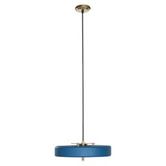 Revolve Pendant Light, Polished Brass, Blue by Bert Frank