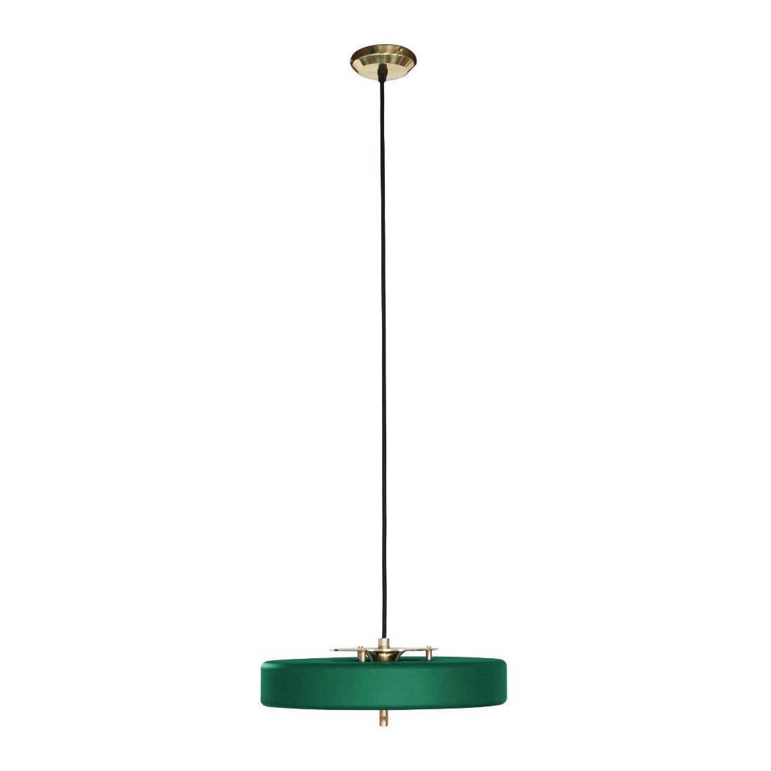 Revolve-Pendelleuchte, poliertes Messing, grün, von Bert Frank