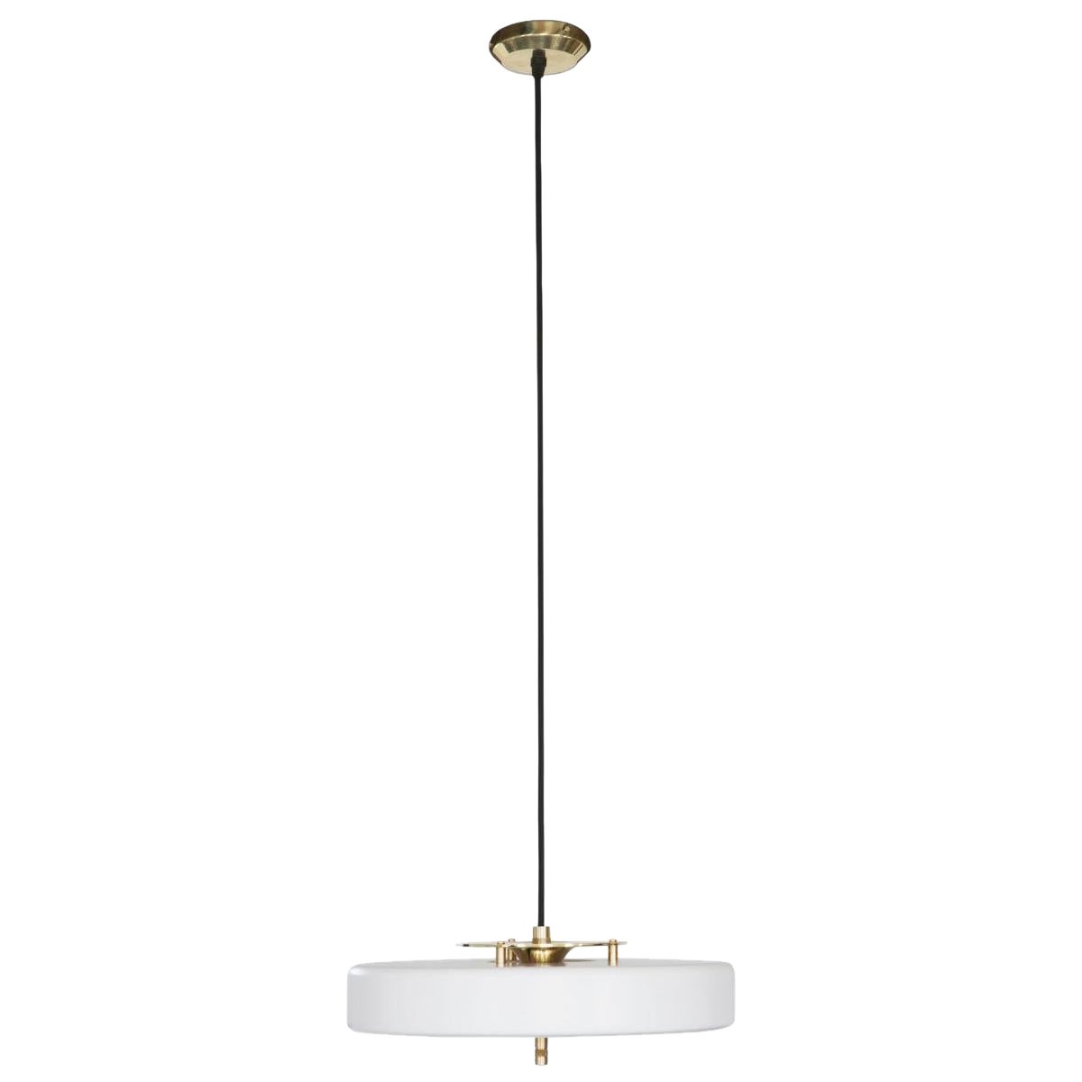 Lámpara colgante Revolve, latón pulido, blanco by Bert Frank