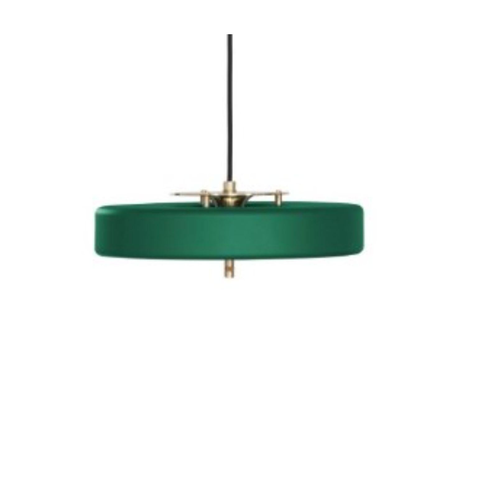 XXIe siècle et contemporain Lampe à suspension Revolve Rise and Fall, laiton brossé vert de Bert Frank en vente