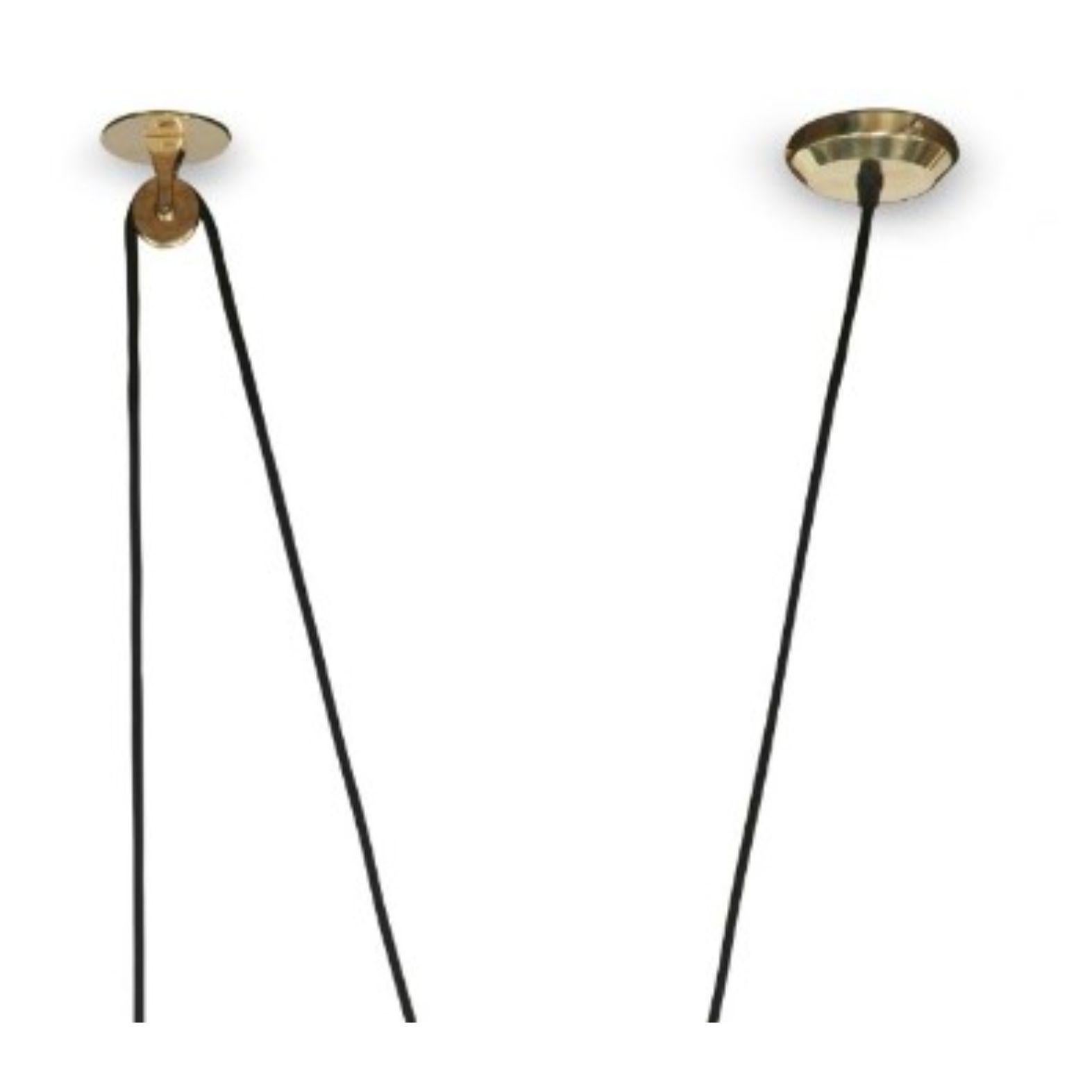 XXI secolo e contemporaneo Lampada a sospensione Revolve Rise and Fall, ottone lucido, nero di Bert Frank in vendita