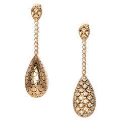 Revolve Rose Gold Earrings with Diamonds, Double Face Model