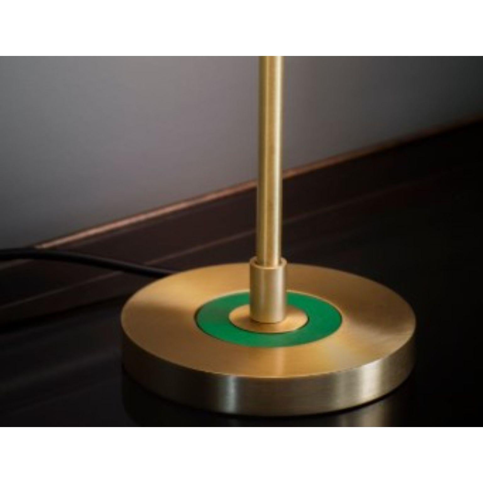 Revolve Table Lamp, Brushed Brass, Green by Bert Frank 1