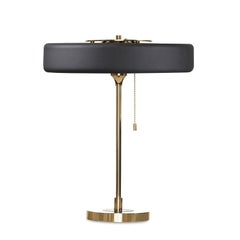 Lampe de bureau Revolve, laiton poli, noir, de Bert Frank
