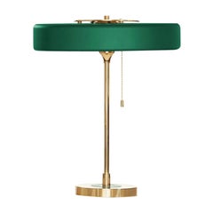 Revolve-Tischlampe, poliertes Messing, grün von Bert Frank