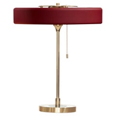 Revolve Table Lamp, Polished Brass, Oxblood by Bert Frank