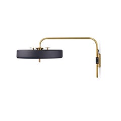 Revolve Wall Light, Brushed Brass, Black by Bert Frank