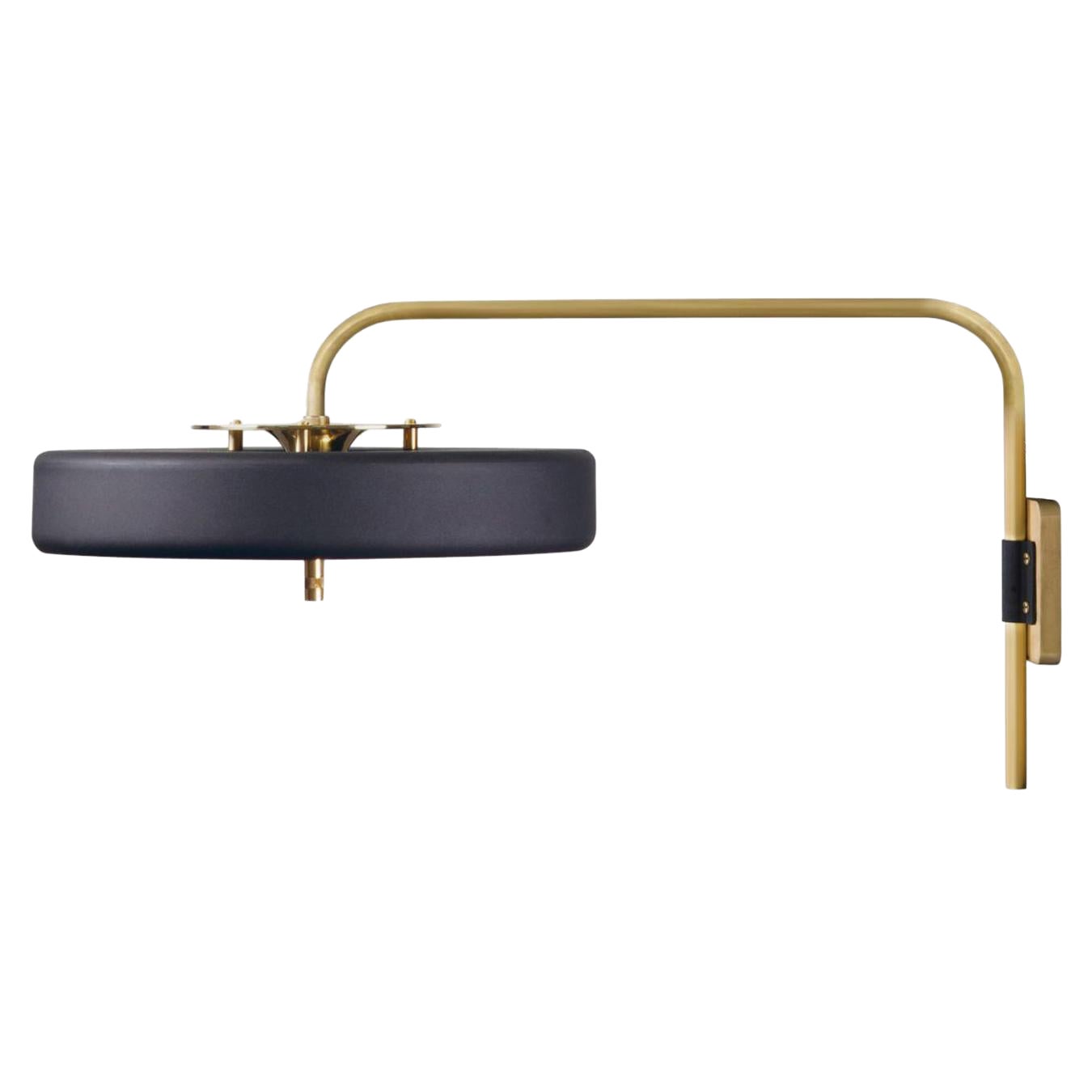 Lampada da parete Revolve, ottone spazzolato, nero di Bert Frank