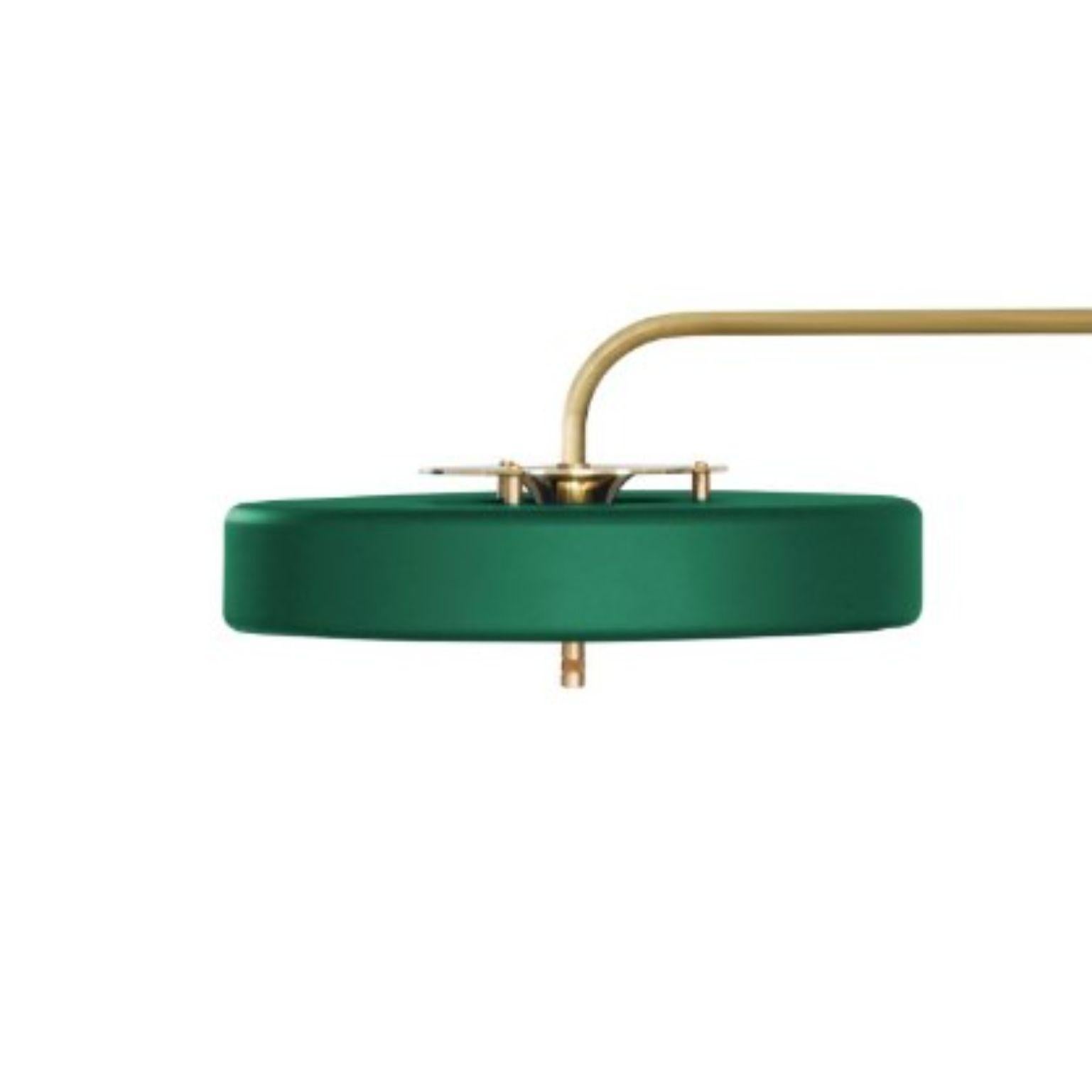 Modern Revolve Wall Light, Brushed Brass, Green by Bert Frank For Sale