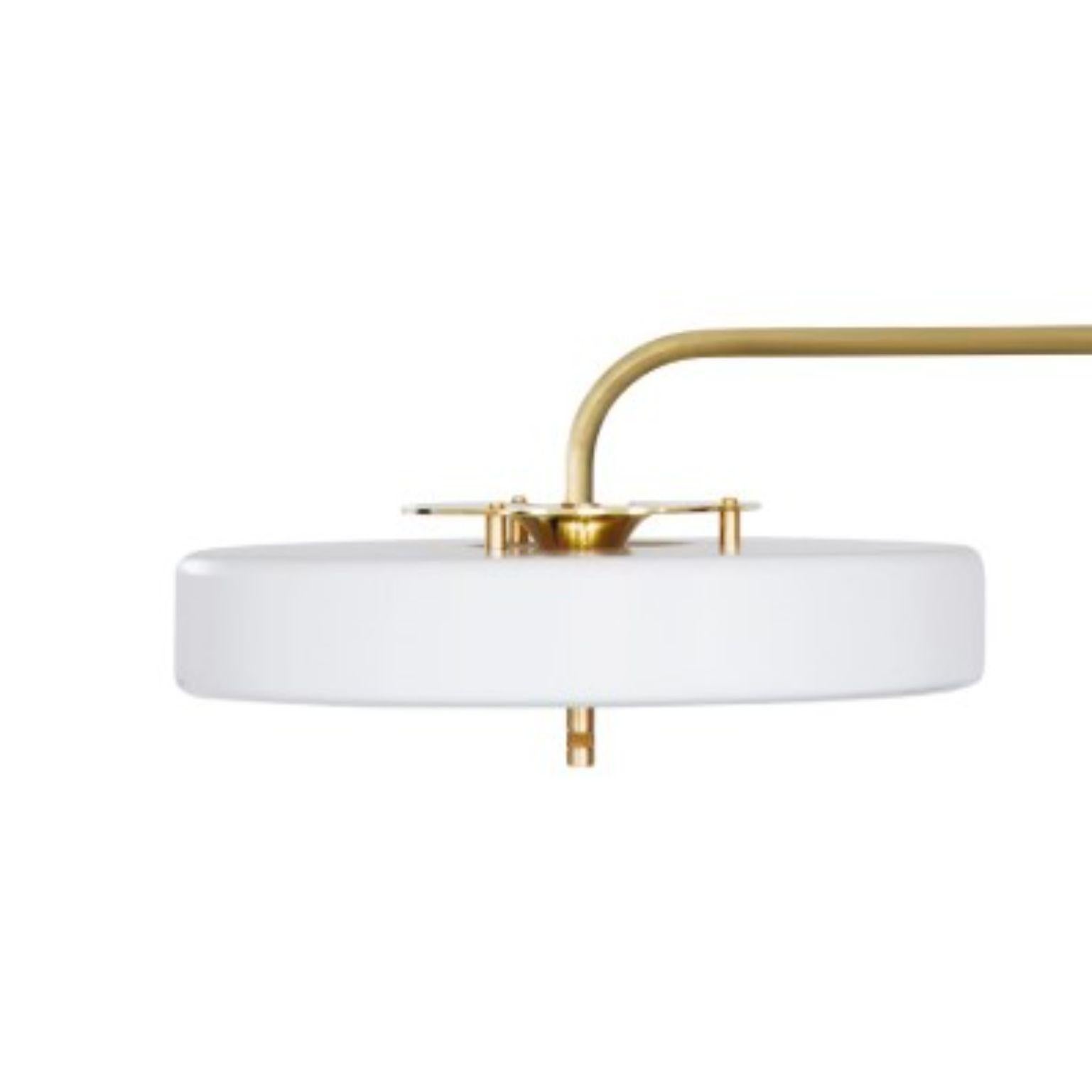 Revolve Wall Light, Brushed Brass, White by Bert Frank In New Condition For Sale In Geneve, CH