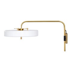 Revolve Wall Light, Brushed Brass, White by Bert Frank