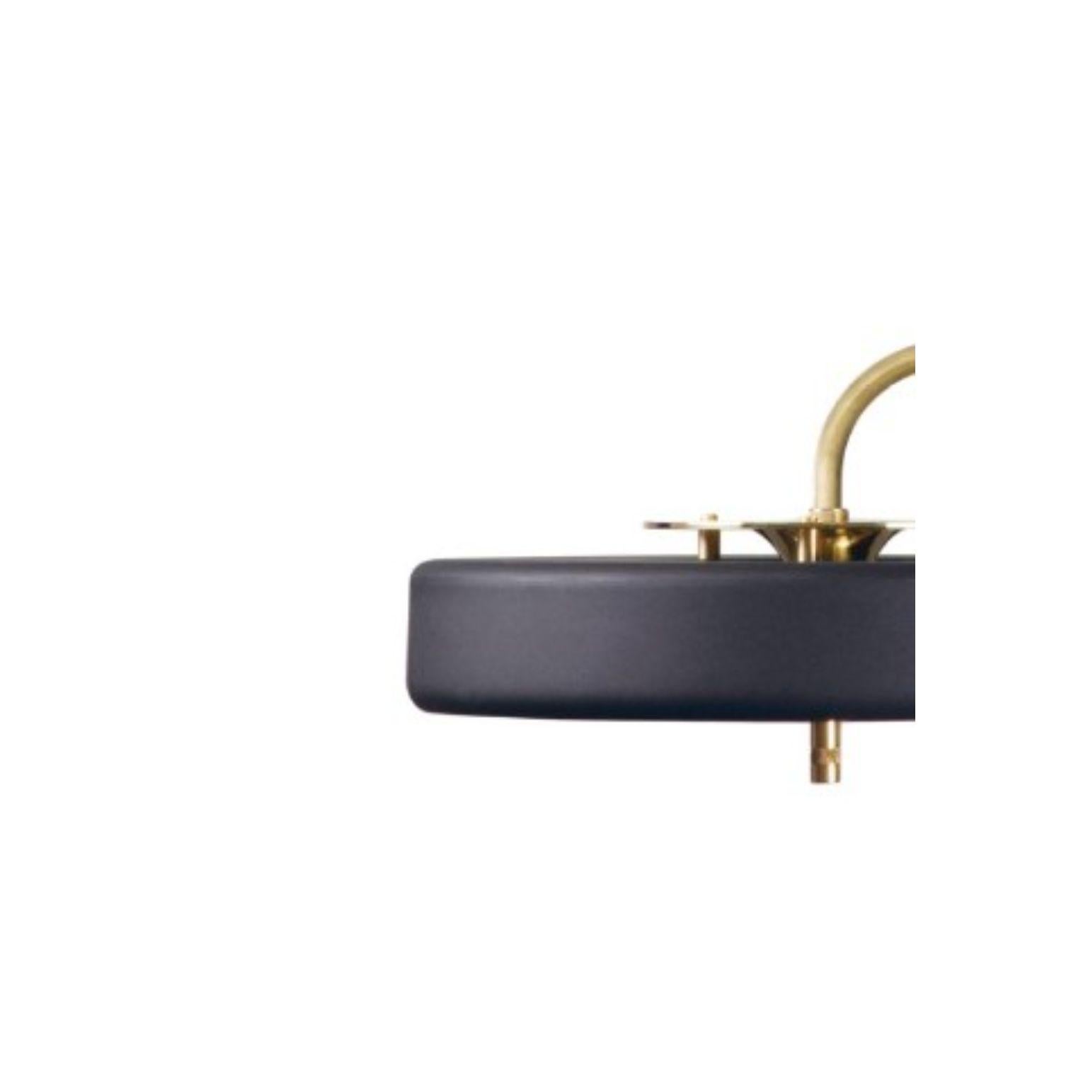 Modern Revolve Wall Light, Polished Brass, Black by Bert Frank
